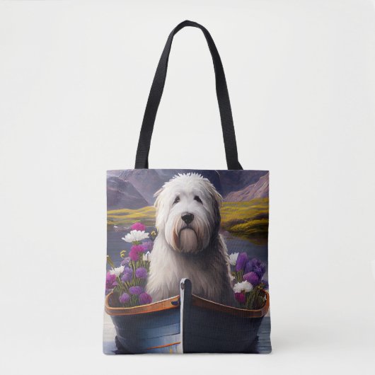 Old English Sheepdog auf Paddle: Ein Landschaftlic Tasche (Vorderseite)