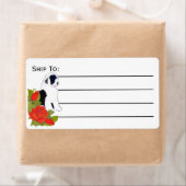 Old English Sheepdog auf Rote Rosen (Insitu)