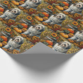 Old English Sheepdog Autumn Harvest Erntedank Geschenkpapier (Ecke)