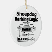 Old English Sheepdog Barking Logic Keramik Ornament (Rechts)