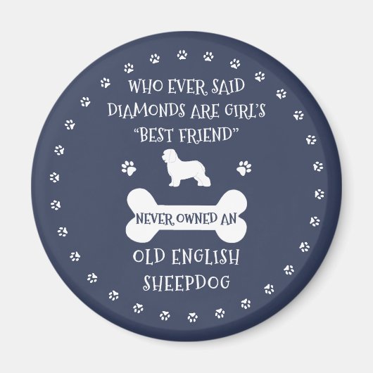 Old English Sheepdog Best Friends Magnet (Vorne)