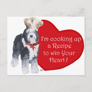 Old English Sheepdog Chef der Liebe Postkarte