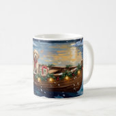 Old English Sheepdog Christmas Boat Holiday Kaffeetasse (VorderseiteRechts)