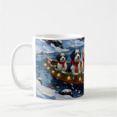 Old English Sheepdog Christmas Boat Holiday Kaffeetasse (Links)