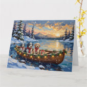Old English Sheepdog Christmas Boat Holiday Karte (Gelbe Blume)