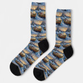 Old English Sheepdog Christmas Boat Holiday Socken (Linkes Detail)