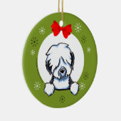 Old English Sheepdog Christmas Classic Keramik Ornament (Rechts)
