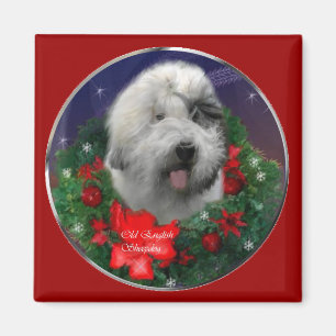 Old English Sheepdog Christmas Geschenke Magnet