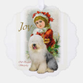 Old English Sheepdog Christmas Geschenke Ornament Karte (Vorderseite)