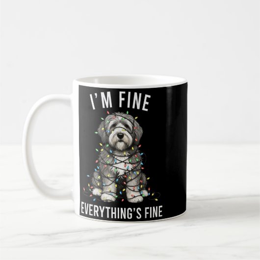 Old English Sheepdog Christmas I'm Fine Everything Kaffeetasse (Links)