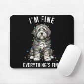 Old English Sheepdog Christmas I'm Fine Everything Mousepad (Mit Mouse)