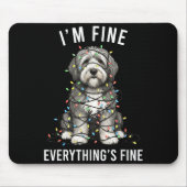 Old English Sheepdog Christmas I'm Fine Everything Mousepad (Vorne)