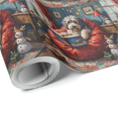 Old English Sheepdog Christmas Story Time Holiday Geschenkpapier (Rolleneckpunkt)