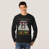 Old English Sheepdog Christmas Tree Light Xmas Dog T-Shirt (Vorne ganz)