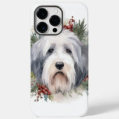 Old English Sheepdog Christmas Wreath Festivals Case-Mate iPhone Hülle (Rückseite)