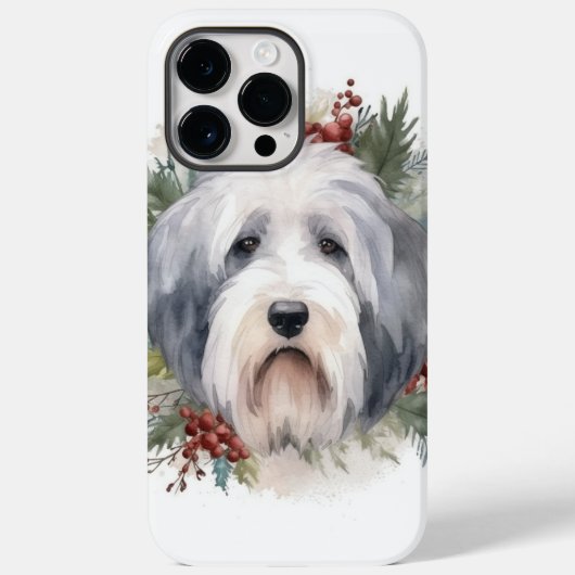 Old English Sheepdog Christmas Wreath Festivals Case-Mate iPhone Hülle (Rückseite)