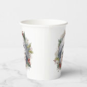 Old English Sheepdog Christmas Wreath Festivals Pappbecher (Rechts)