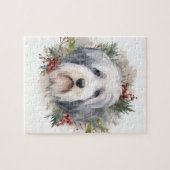 Old English Sheepdog Christmas Wreath Festivals Puzzle (Horizontal)