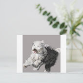 Old English Sheepdog - "Coming Through!" Postkarte (Stehend Vorderseite)