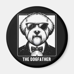 Old English Sheepdog Der Hundvater Smoking Cool Lu Magnet