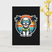 Old English Sheepdog Dog Owner Summer Vibes Vacati Karte (Gelbe Blume)