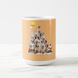 Old English Sheepdog Dog Reindeer Pine Christmas Kaffeetasse