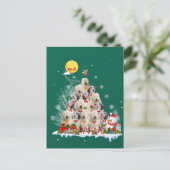 Old English Sheepdog Dog Reindeer Pine Christmas Postkarte (Stehend Vorderseite)
