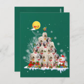 Old English Sheepdog Dog Reindeer Pine Christmas Postkarte (Vorne/Hinten)