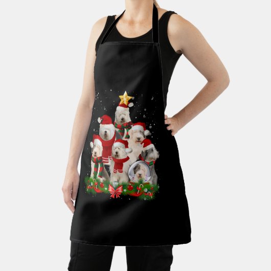 Old English Sheepdog Dog Weihnachtsbaum Schürze (InSitu)