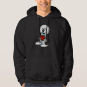 Old English Sheepdog Drinking Wine Dog Hoodie (Vorderseite)