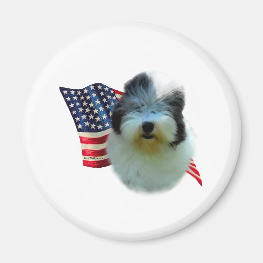 Old English Sheepdog Flag Magnet (Vorne)