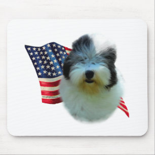 Old English Sheepdog Flag Mousepad