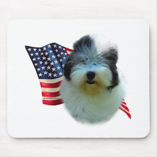 Old English Sheepdog Flag Mousepad (Vorne)