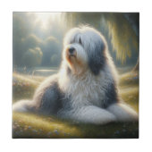 Old English Sheepdog Fliese (Vorderseite)