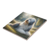 Old English Sheepdog Fliese (Seite)