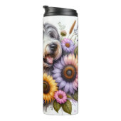 Old English Sheepdog floral Charm Thermosbecher (Nach rechts gedreht)