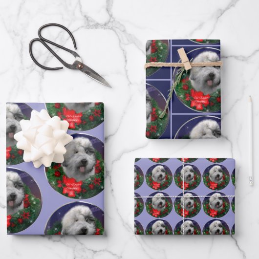 Old English Sheepdog Geschenkpapier Set (Vorderseite)