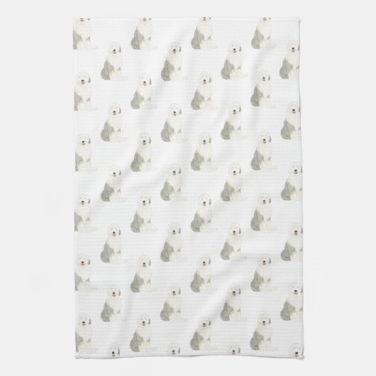 Old English Sheepdog Geschirrtuch (Vertikal)