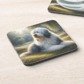 Old English Sheepdog Getränkeuntersetzer (Linke Seite)