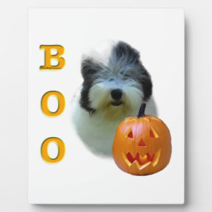 Old English Sheepdog Halloween Boo Fotoplatte
