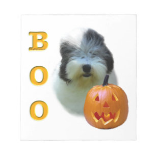 Old English Sheepdog Halloween Boo Notizblock