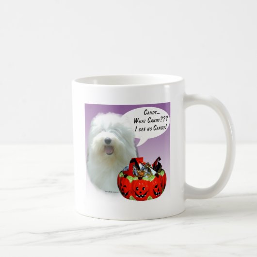 Old English Sheepdog Halloween Candy Kaffeetasse (Rechts)