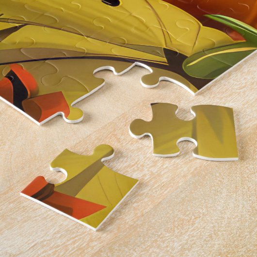 Old English Sheepdog Halloween Hexenkürbis Puzzle (Seite)