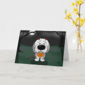 Old English Sheepdog Halloween Karte (Gelbe Blume)