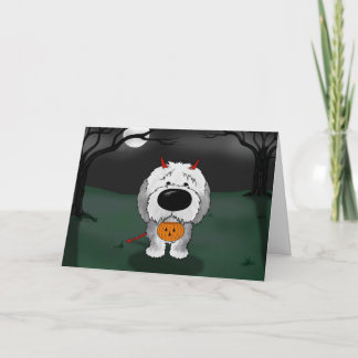 Old English Sheepdog Halloween Karte