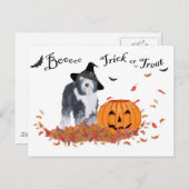 Old English Sheepdog Halloween Postkarte (Vorne/Hinten)