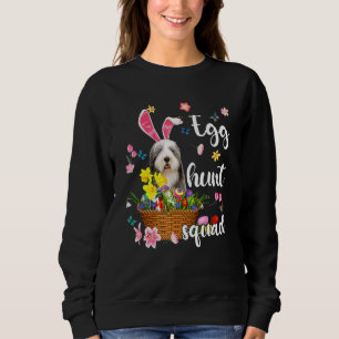 Old English Sheepdog Happy Ostertag farbiges Ei Sweatshirt