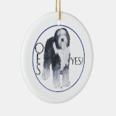 Old English Sheepdog Head Study Keramikornament (Rechts)