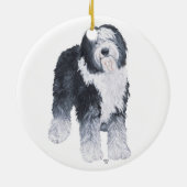 Old English Sheepdog Head Study Keramikornament (Hinten)