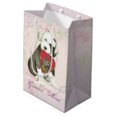 Old English Sheepdog Herzliche Mama Mittlere Geschenktüte (Rückseite Schrägansicht)